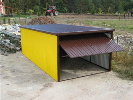 Garaż 5x3 uchylny z wiatrownicą lewa-prawa-front